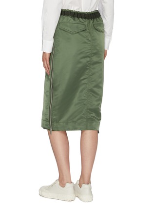 Back View - Click To Enlarge - SACAI - Zip godet outseam drawstring nylon skirt