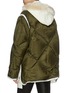 Back View - Click To Enlarge - SACAI - Faux fur trim hooded contrast placket down puffer jacket
