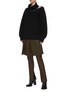 Figure View - Click To Enlarge - SACAI - Zip collar colourblock back wool turtleneck sweater