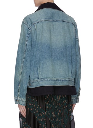 Back View - Click To Enlarge - SACAI - Layered denim biker jacket