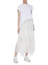 Figure View - Click To Enlarge - SACAI - Lace panel pleated back T-shirt
