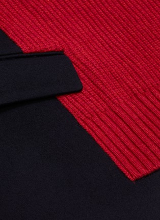  - SACAI - Detachable turtleneck contrast blazer panel sweater