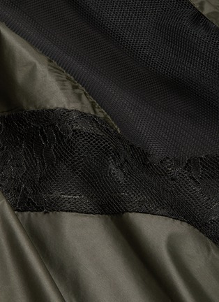 Detail View - Click To Enlarge - SACAI - Lace mesh panel half-zip nylon dress