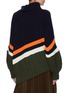 Back View - Click To Enlarge - SACAI - Colourblock mix knit puff sleeve turtleneck sweater