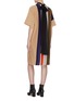Back View - Click To Enlarge - AKIRA NAKA - Tie neck colourblock stripe knit dress