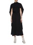 Figure View - Click To Enlarge - AKIRA NAKA - Belted layered cape back crepe dress