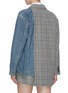 Back View - Click To Enlarge - THE KEIJI - Denim panel check plaid double breasted blazer