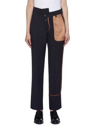 Main View - Click To Enlarge - THE KEIJI - Satin inside-out panel staggered waist pants