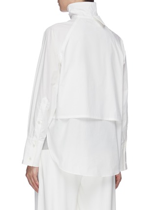 Back View - Click To Enlarge - THE KEIJI - Buckled layered panel high neck shirt