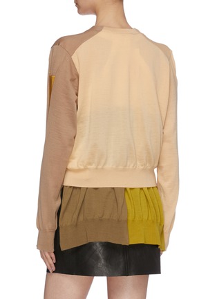 Back View - Click To Enlarge - TOGA ARCHIVES - Colourblock extended hem wool blend cardigan