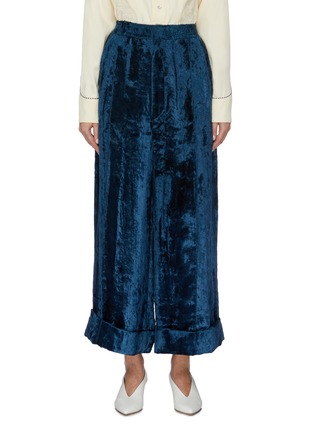 Main View - Click To Enlarge - TOGA ARCHIVES - Rolled cuff velvet wide leg pants