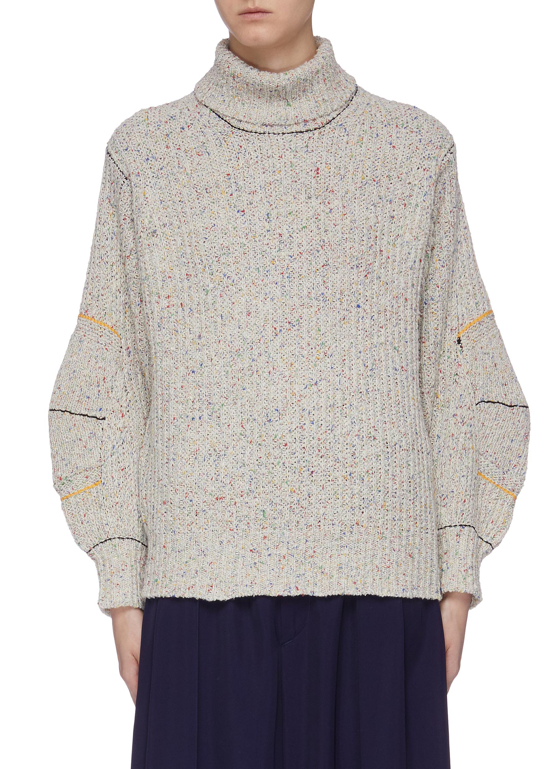 speckled turtleneck