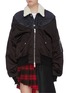 Main View - Click To Enlarge - BEN TAVERNITI UNRAVEL PROJECT  - Shearling collar denim panelled bomber jacket