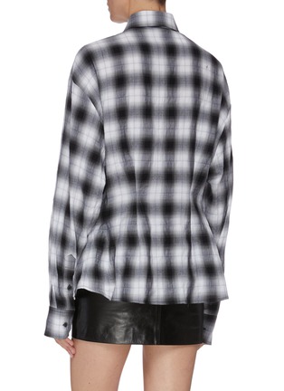 Back View - Click To Enlarge - BEN TAVERNITI UNRAVEL PROJECT  - Check plaid darted waist shirt