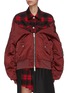 Main View - Click To Enlarge - BEN TAVERNITI UNRAVEL PROJECT  - Check plaid panelled bomber jacket