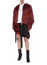 Figure View - Click To Enlarge - BEN TAVERNITI UNRAVEL PROJECT  - Check plaid panelled bomber jacket