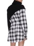 Back View - Click To Enlarge - BEN TAVERNITI UNRAVEL PROJECT  - Check plaid panelled waffle knit turtleneck shirt dress