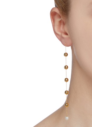 Figure View - Click To Enlarge - CHARLOTTE LEBECK - 'Lula' freshwater pearl drop chain earrings
