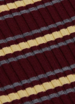  - PLAN C - Stripe Merino wool rib knit turtleneck sweater