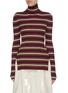 Main View - Click To Enlarge - PLAN C - Stripe Merino wool rib knit turtleneck sweater