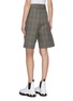 Back View - Click To Enlarge - PLAN C - Belted check plaid wool blend shorts
