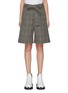 Main View - Click To Enlarge - PLAN C - Belted check plaid wool blend shorts