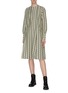 Figure View - Click To Enlarge - PLAN C - Pleated geometric print dress