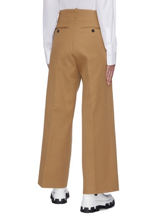 Back View - Click To Enlarge - PLAN C - Pleated twill wide leg chinos