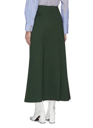 Back View - Click To Enlarge - PLAN C - Patch pocket button front pleated skirt