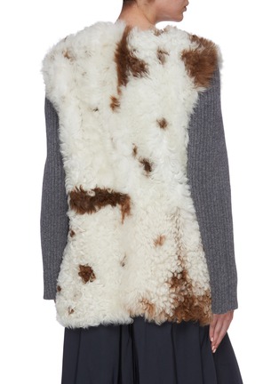 Back View - Click To Enlarge - PLAN C - Rib knit sleeve shearling jacket