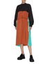 Figure View - Click To Enlarge - PLAN C - Drawstring waist colourblock satin dress