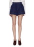 Main View - Click To Enlarge - CHLOÉ - Contrast topstitching brushed cotton A-line shorts