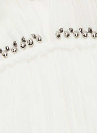 Detail View - Click To Enlarge - CHLOÉ - Beaded yoke pleated silk chiffon dress