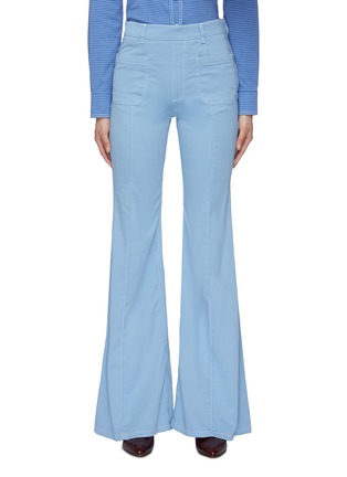 Main View - Click To Enlarge - CHLOÉ - Contrast topstitching patch pocket twill flared pants