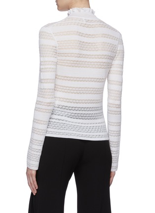 Back View - Click To Enlarge - CHLOÉ - Mix knit ruffle high neck top