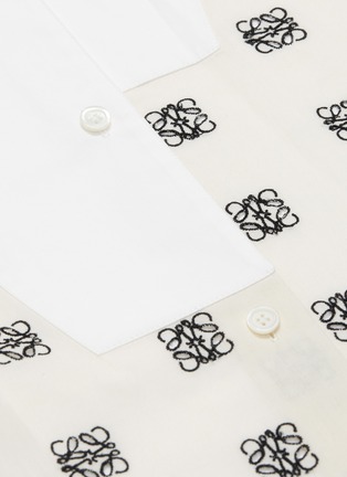  - LOEWE - Colourblock asymmetric bib Anagram embroidered shirt