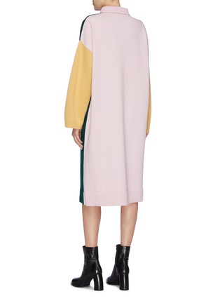 Back View - Click To Enlarge - LOEWE - Colourblock knit polo dress