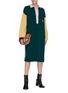 Figure View - Click To Enlarge - LOEWE - Colourblock knit polo dress