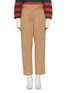 Main View - Click To Enlarge - LOEWE - Leather buckle waist tab twill chinos