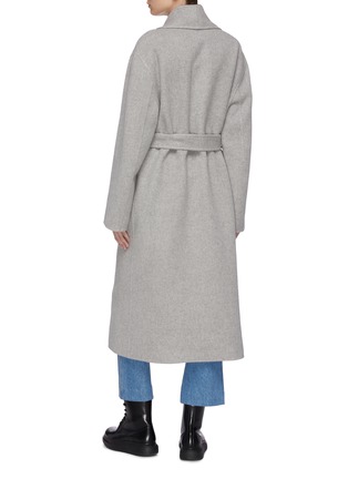 Back View - Click To Enlarge - LOEWE - Belted patch pocket cashmere melton robe coat