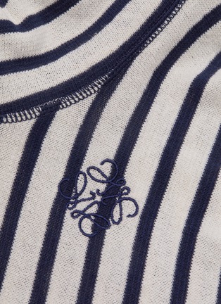  - LOEWE - Anagram embroidered stripe high neck dress