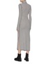 Back View - Click To Enlarge - LOEWE - Anagram embroidered stripe high neck dress