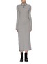 Main View - Click To Enlarge - LOEWE - Anagram embroidered stripe high neck dress