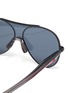 Detail View - Click To Enlarge - FIXXATIVE - 'Arete' acetate temple metal aviator sunglasses