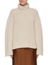 Main View - Click To Enlarge - LOEWE - Pearl collar high neck open back cashmere sweater