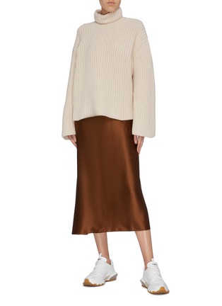 Figure View - Click To Enlarge - LOEWE - Pearl collar high neck open back cashmere sweater