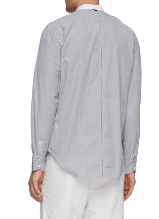 Back View - Click To Enlarge - RAG & BONE - 'Grandad' mandarin collar stripe slim fit shirt