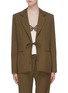 Main View - Click To Enlarge - THOMAS PUTTICK - Tie front wool twill blazer