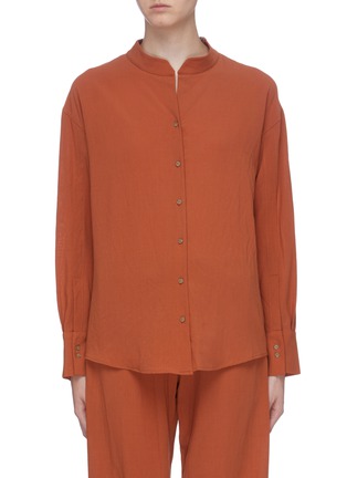 Main View - Click To Enlarge - THOMAS PUTTICK - Mandarin collar wool shirt
