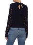 Back View - Click To Enlarge - CHLOÉ - Tie keyhole back horse embroidered cropped sweater
